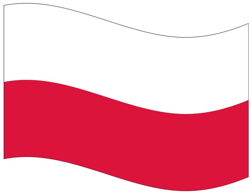 Polen Flagge gebogen